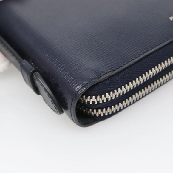 BURBERRY Travel Case Leather Navy Silver Auth 140004 - Picture 15 of 16